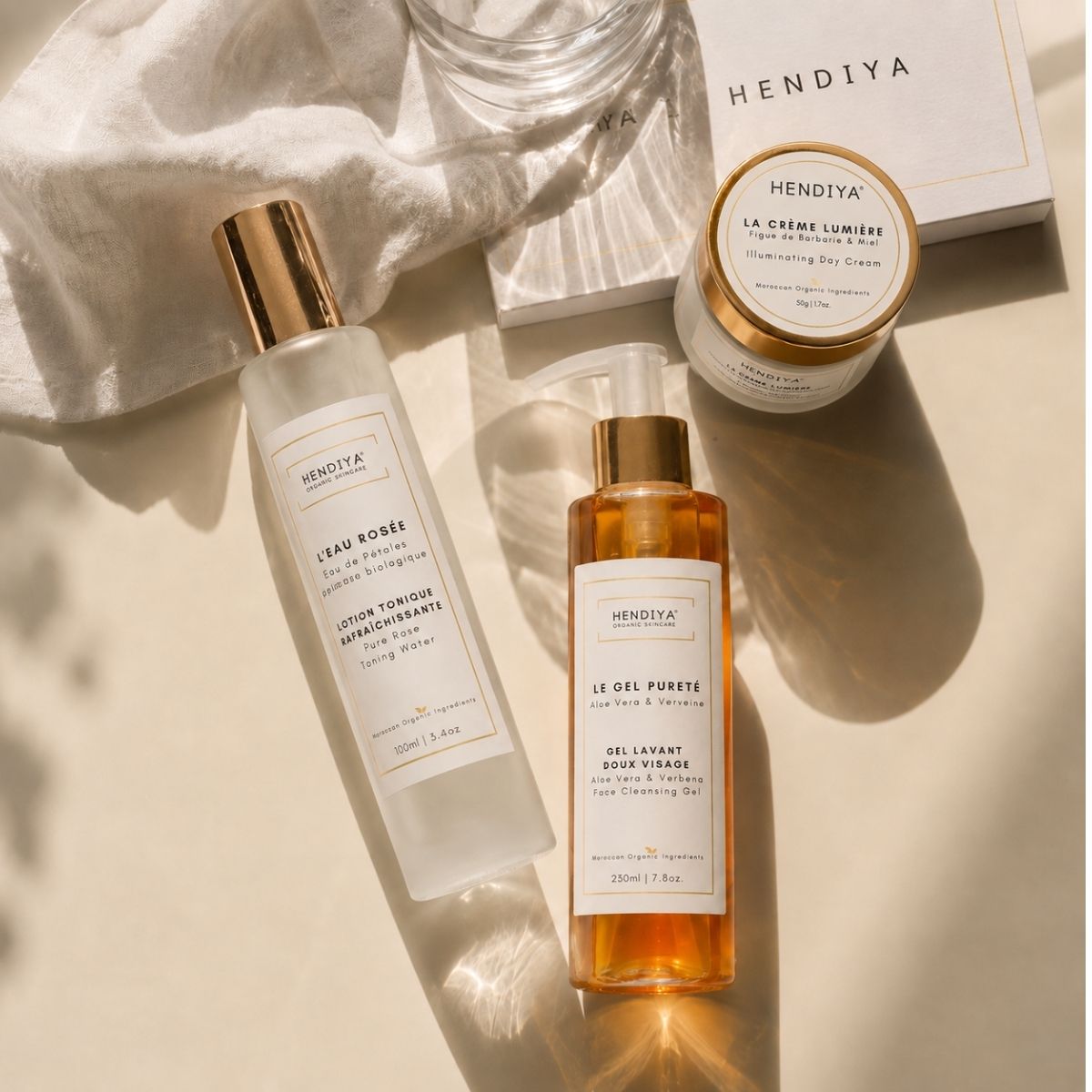 Hendiya organic morning ritual with L'Eau Rosée