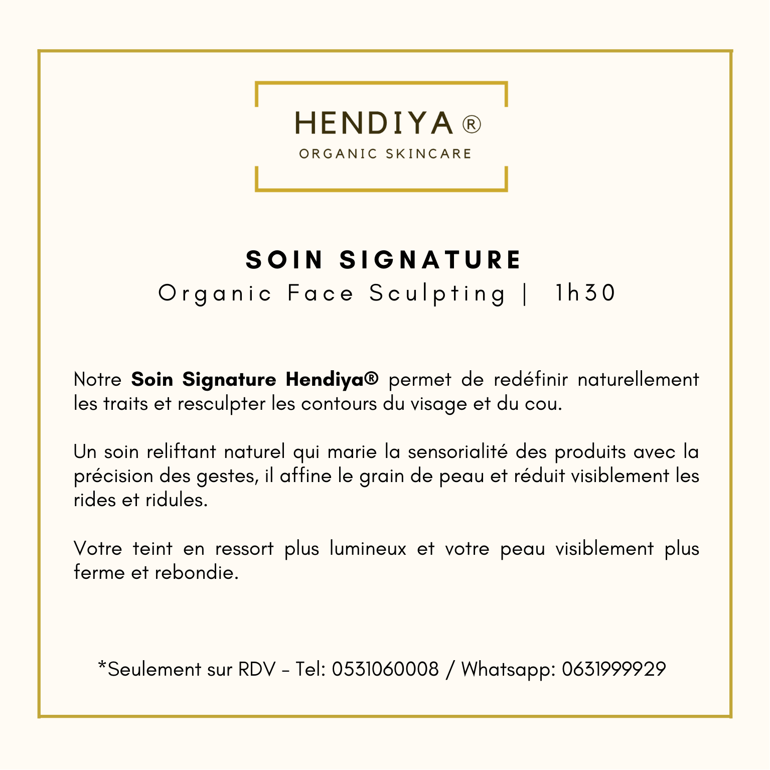 Signature Treatment - Organic Face Sculpting - 1h30